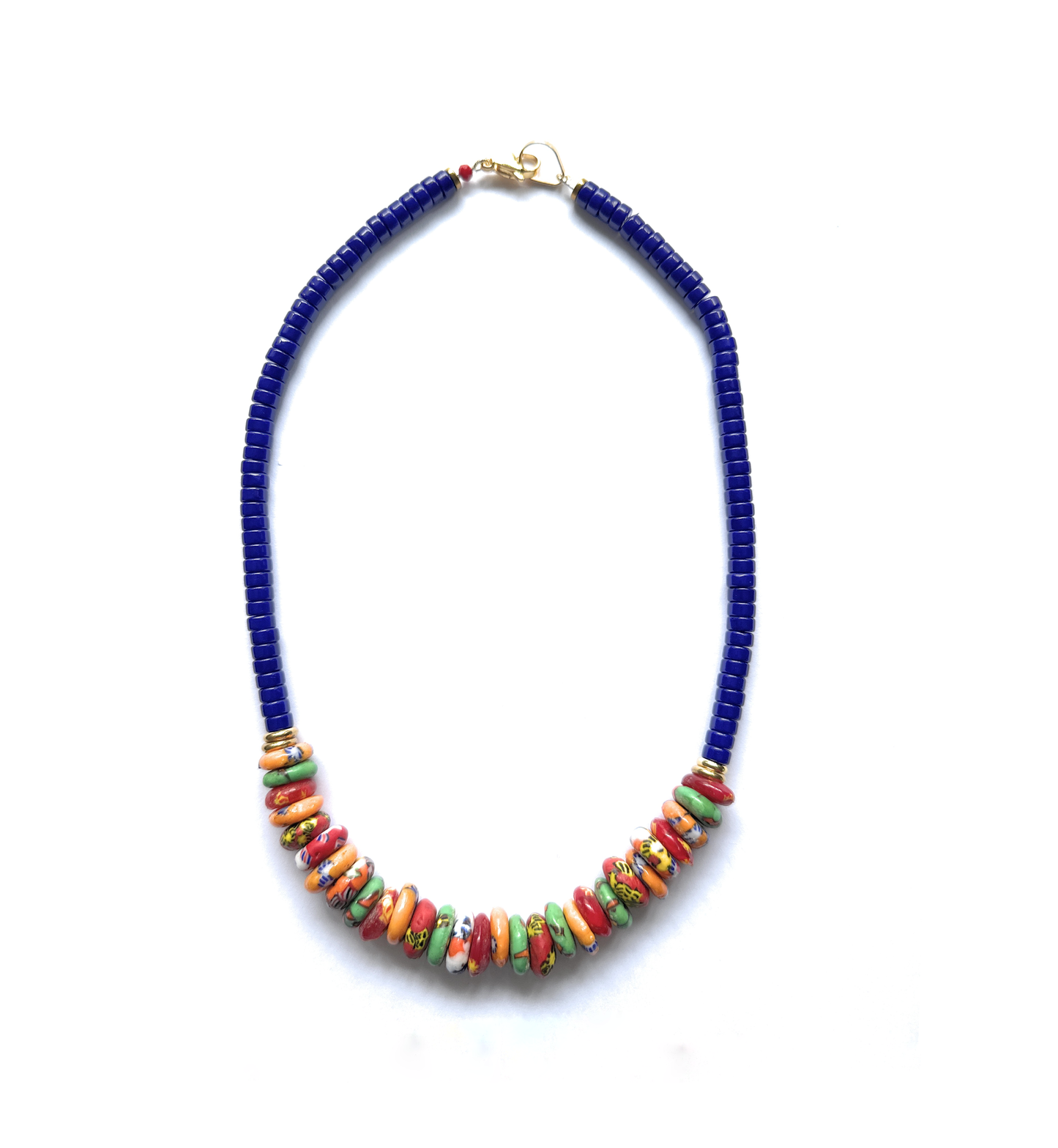 Collar Azul de Vidrio Africano