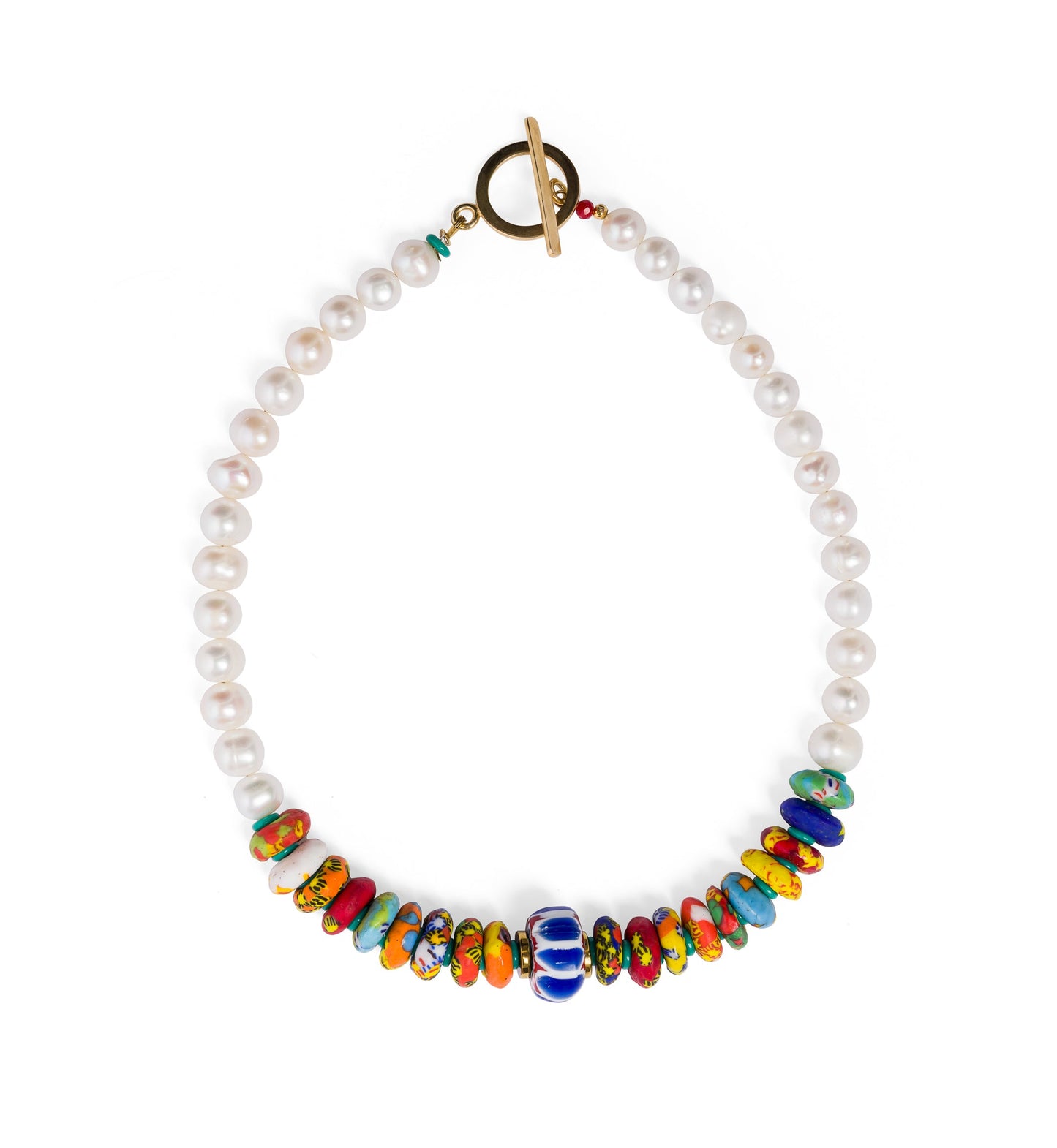 African Pearl and Glass Necklace