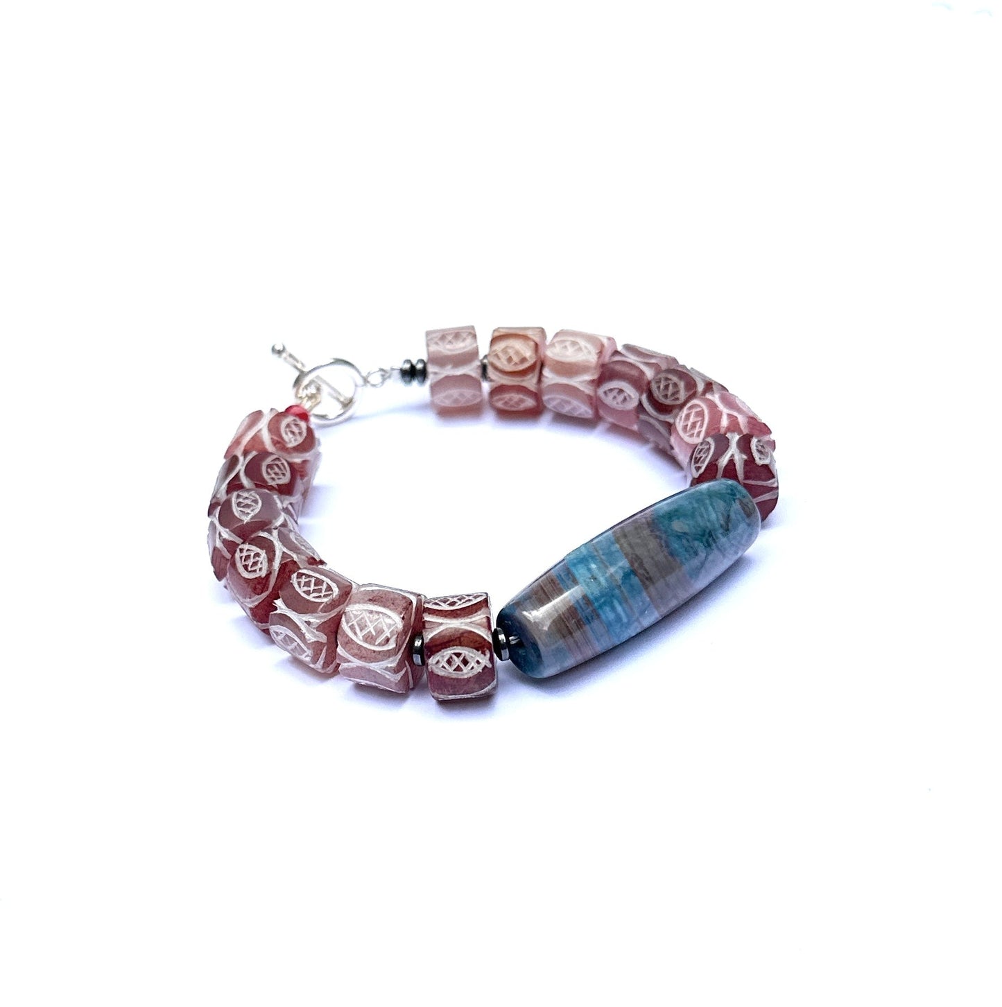 ALMA | Pulsera Jade Antiguo y Jaspe - GRANATE 27