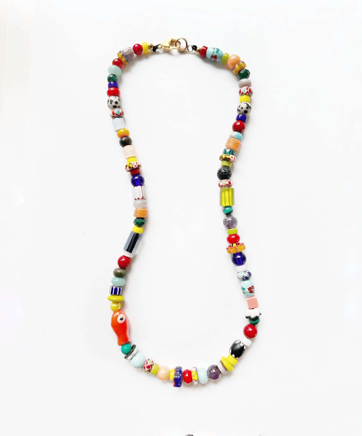 Collar Corto Abby Mix Vidrio Africano - GRANATE 27