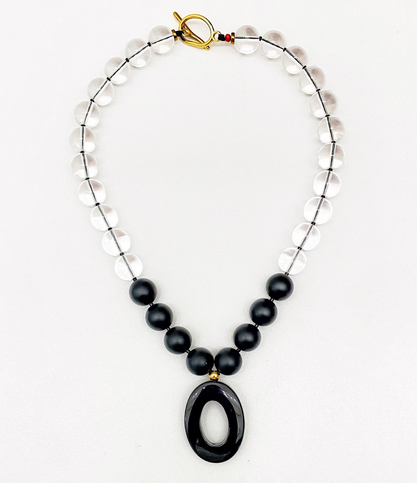 Collar Cristal Transparente y Ónix Mate - GRANATE 27