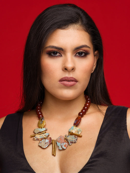 Collar de Cornalina y Jaspe - GRANATE 27