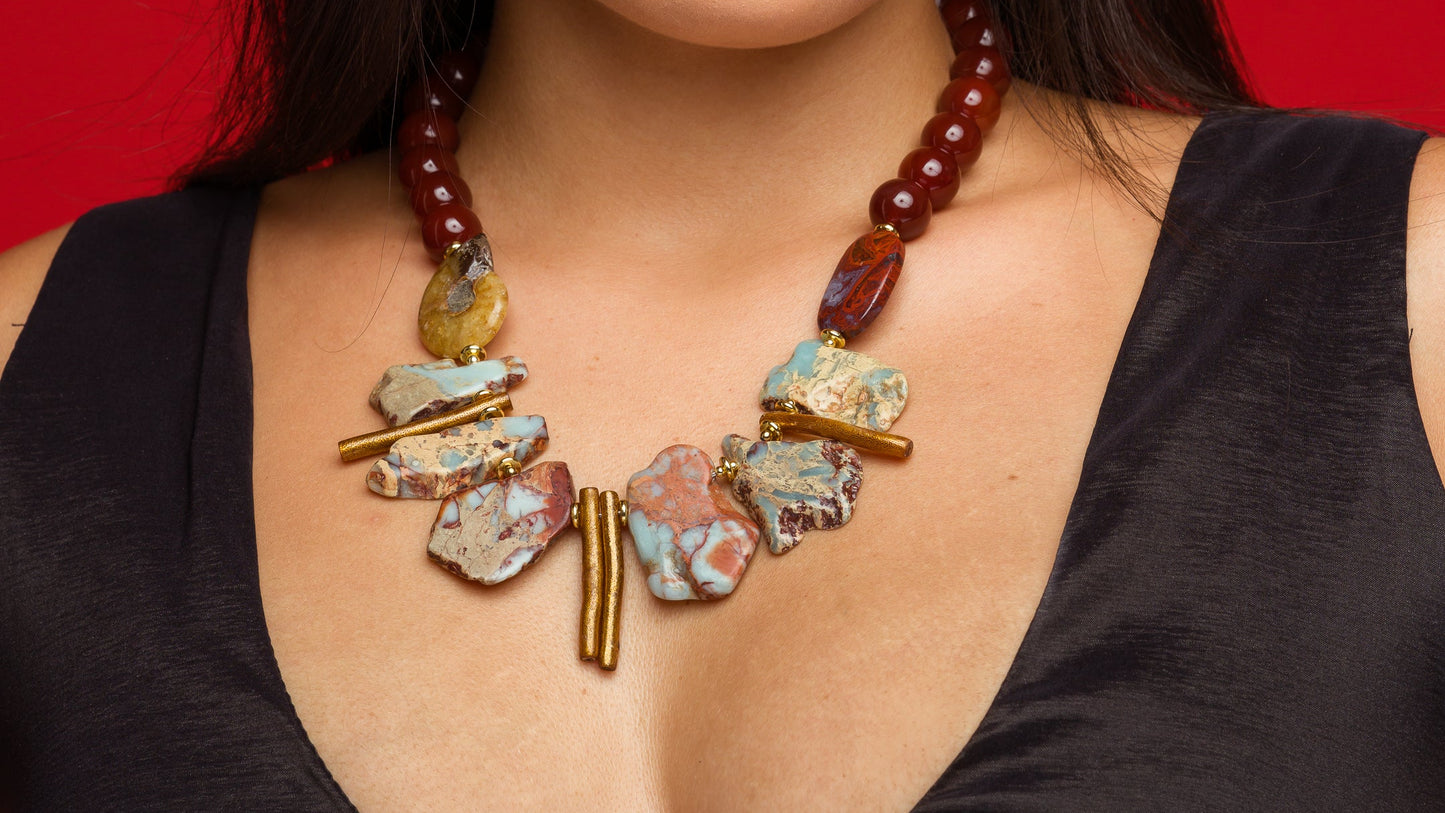 Collar de Cornalina y Jaspe - GRANATE 27