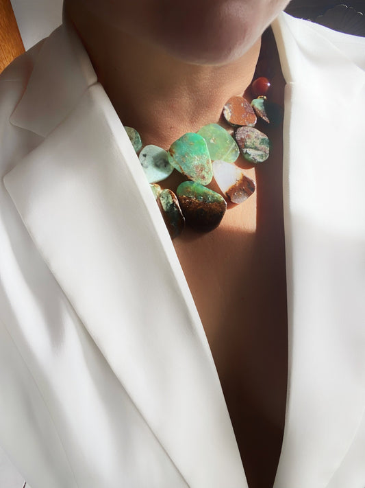 Collar de Crisoprasa y Cornalina - GRANATE 27