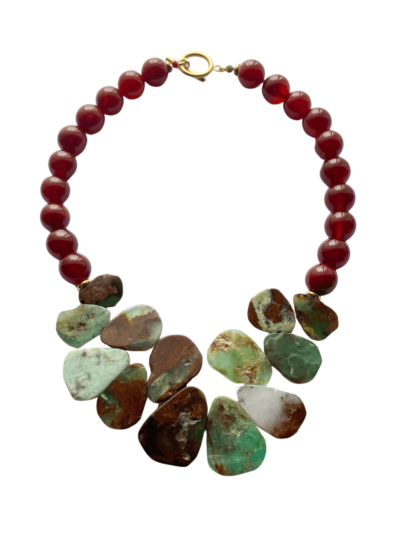 Collar de Crisoprasa y Cornalina - GRANATE 27
