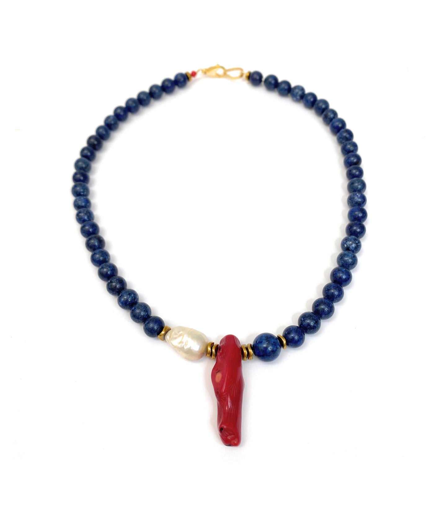 Collar de Lapislázuli y Coral Rojo - GRANATE 27