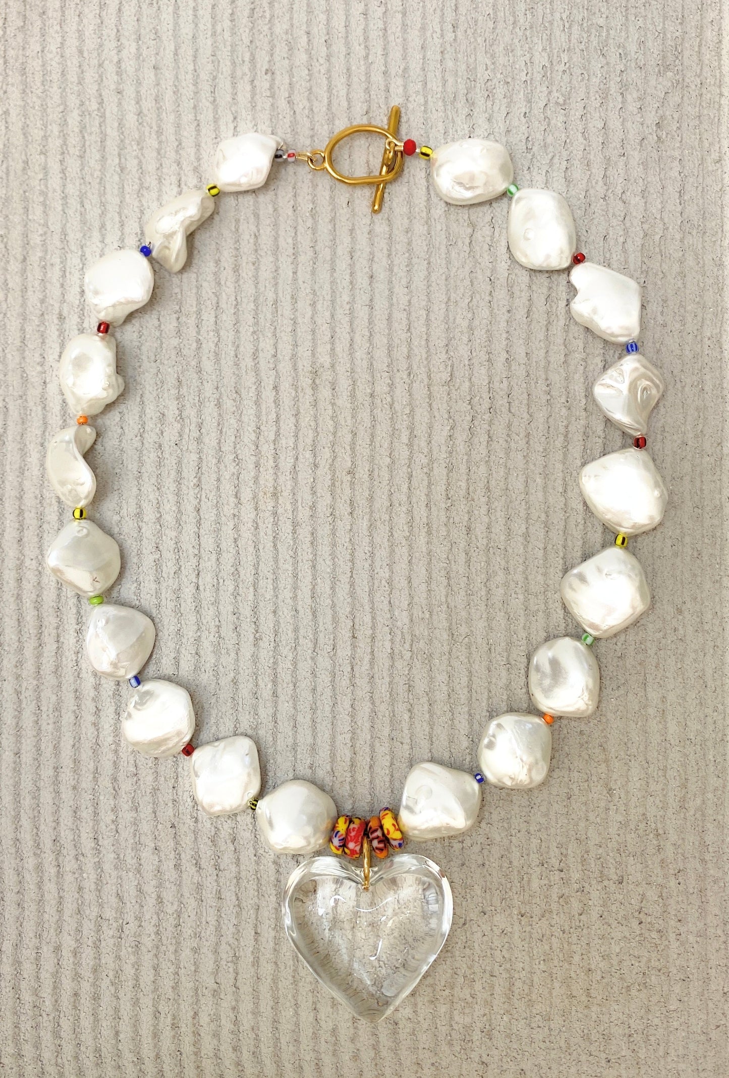 Collar de Perla Nácar y Colgante Corazón - GRANATE 27