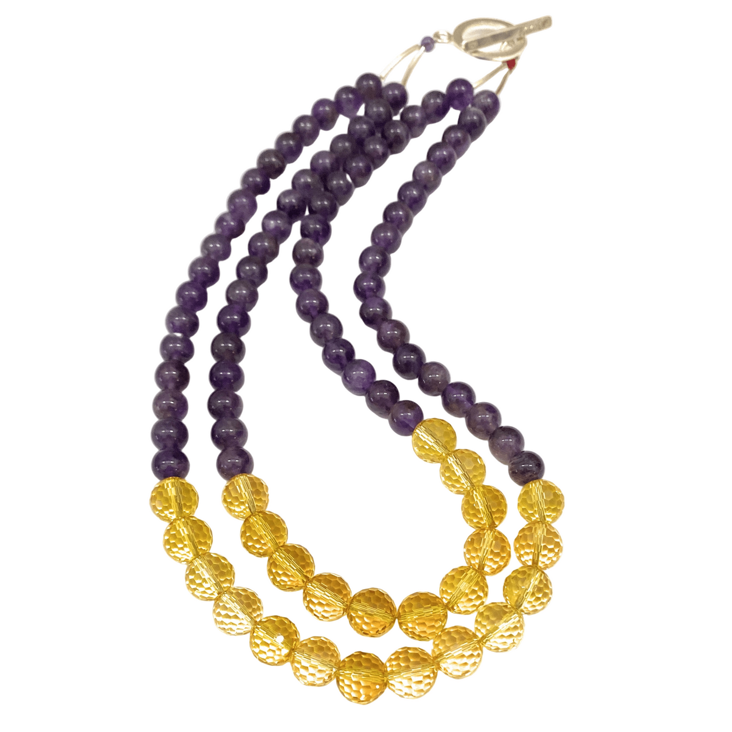 Collar Doble de Amatista y Citrino - GRANATE 27