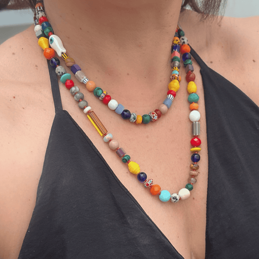 Collar Vivi Vidrio Africano - GRANATE 27