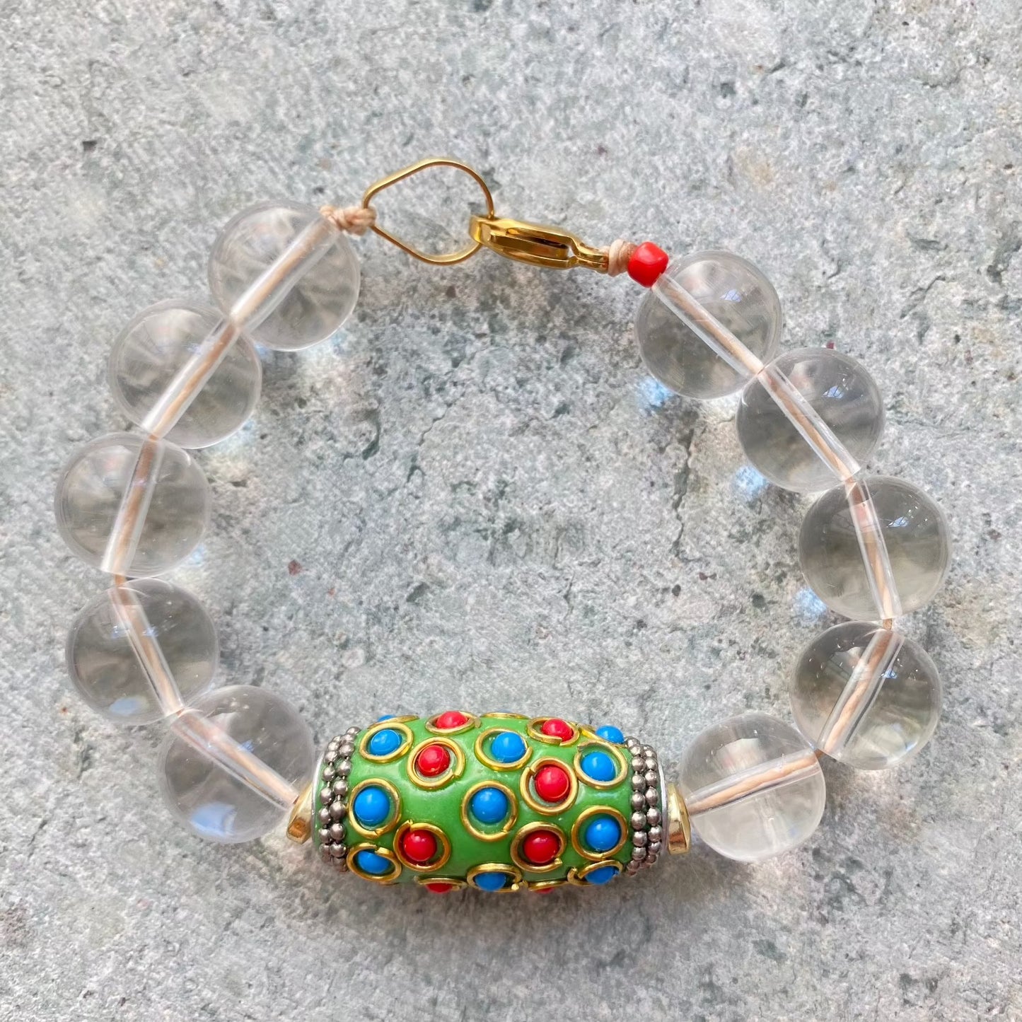 Maxi Pulsera de Cristal Transparente
