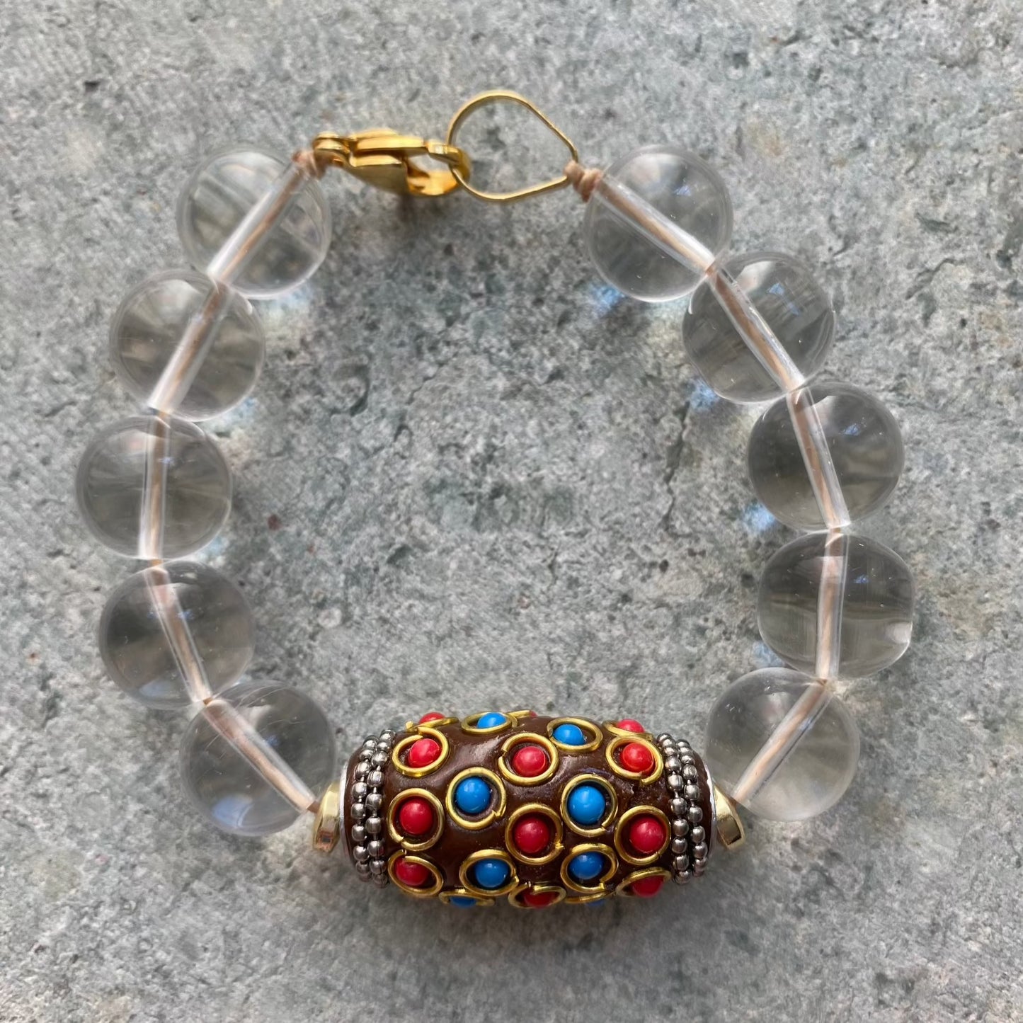 Maxi Pulsera de Cristal Transparente