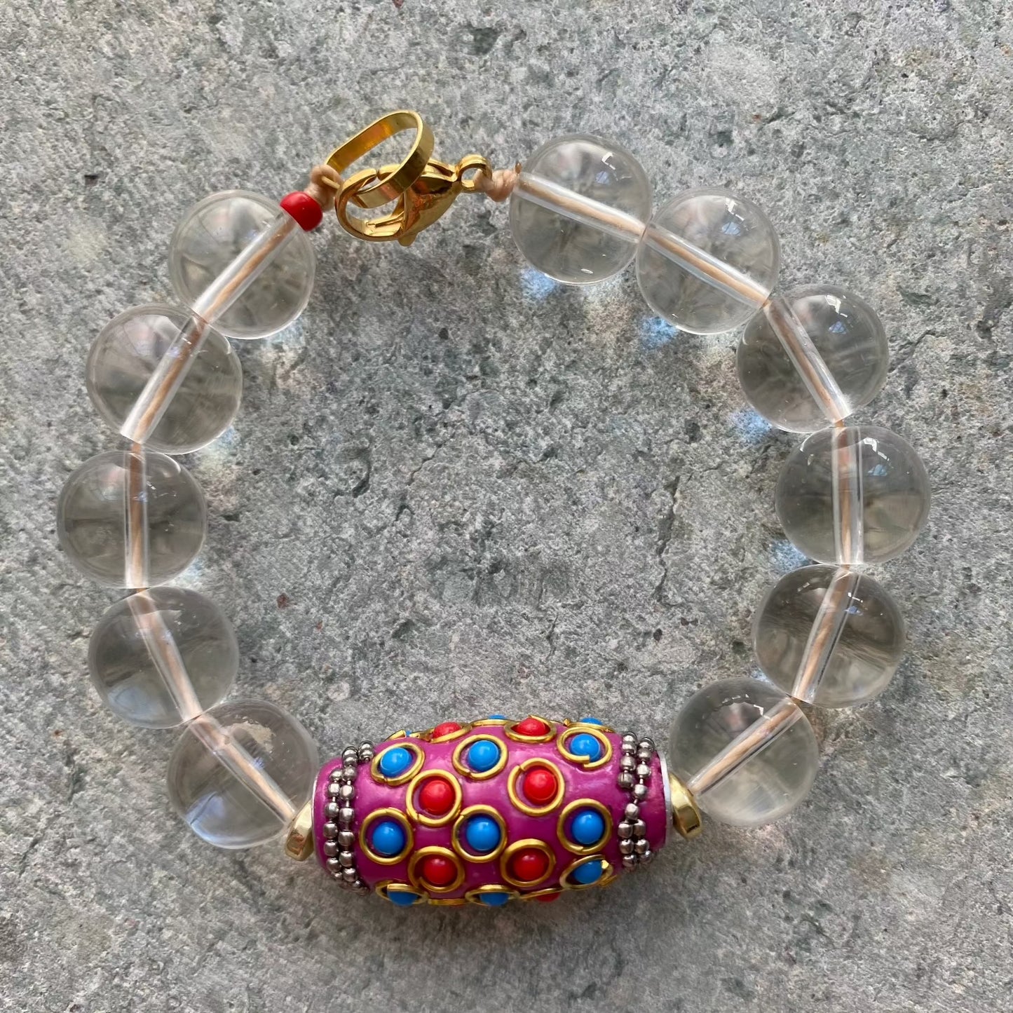 Maxi Pulsera de Cristal Transparente