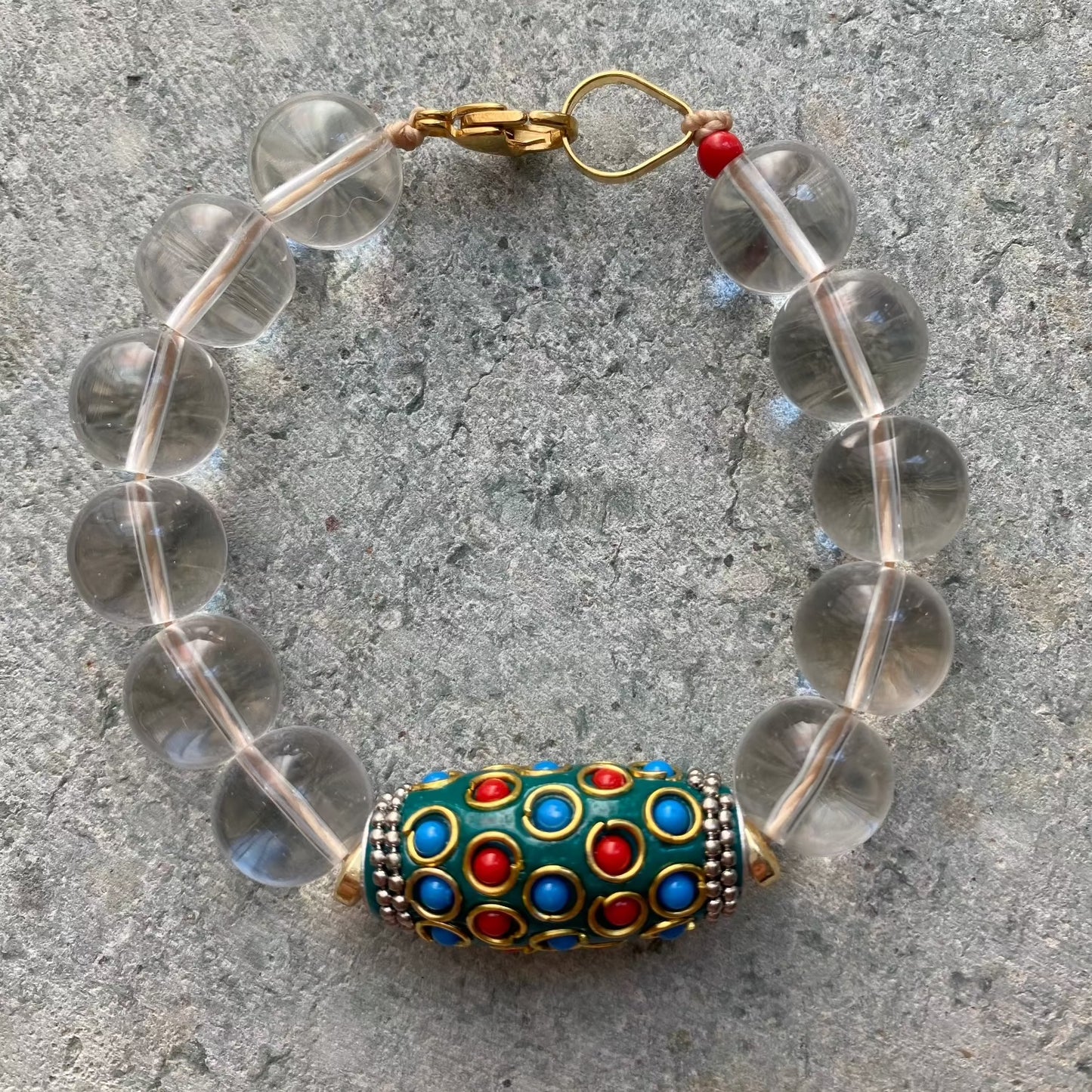 Maxi Pulsera de Cristal Transparente