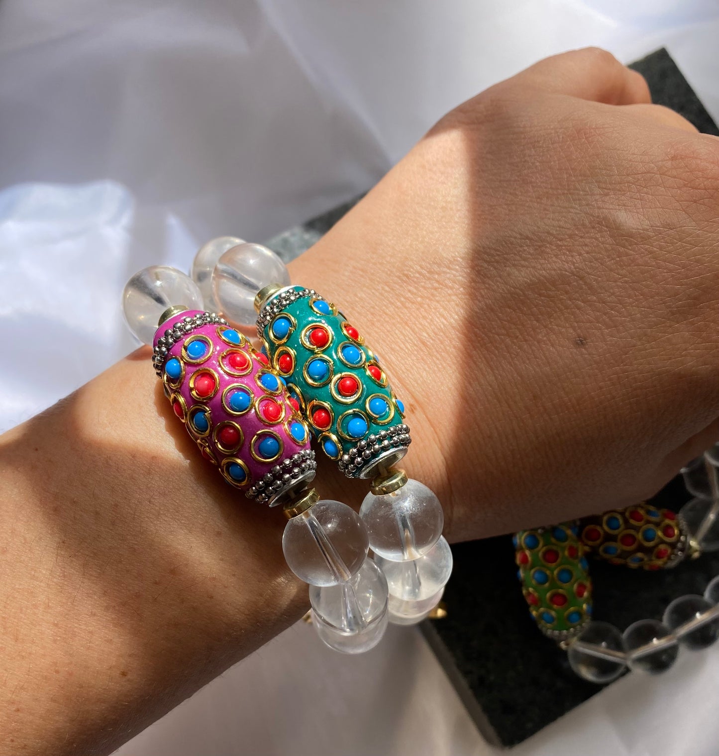 Maxi Pulsera de Cristal Transparente