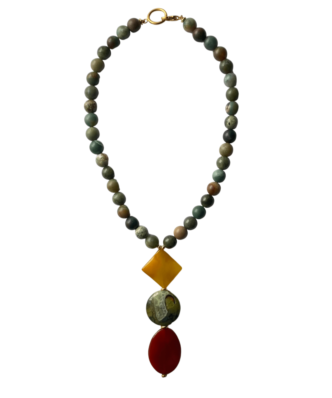 Maxi Collar de Ágatas y Aventurina Verde - GRANATE 27