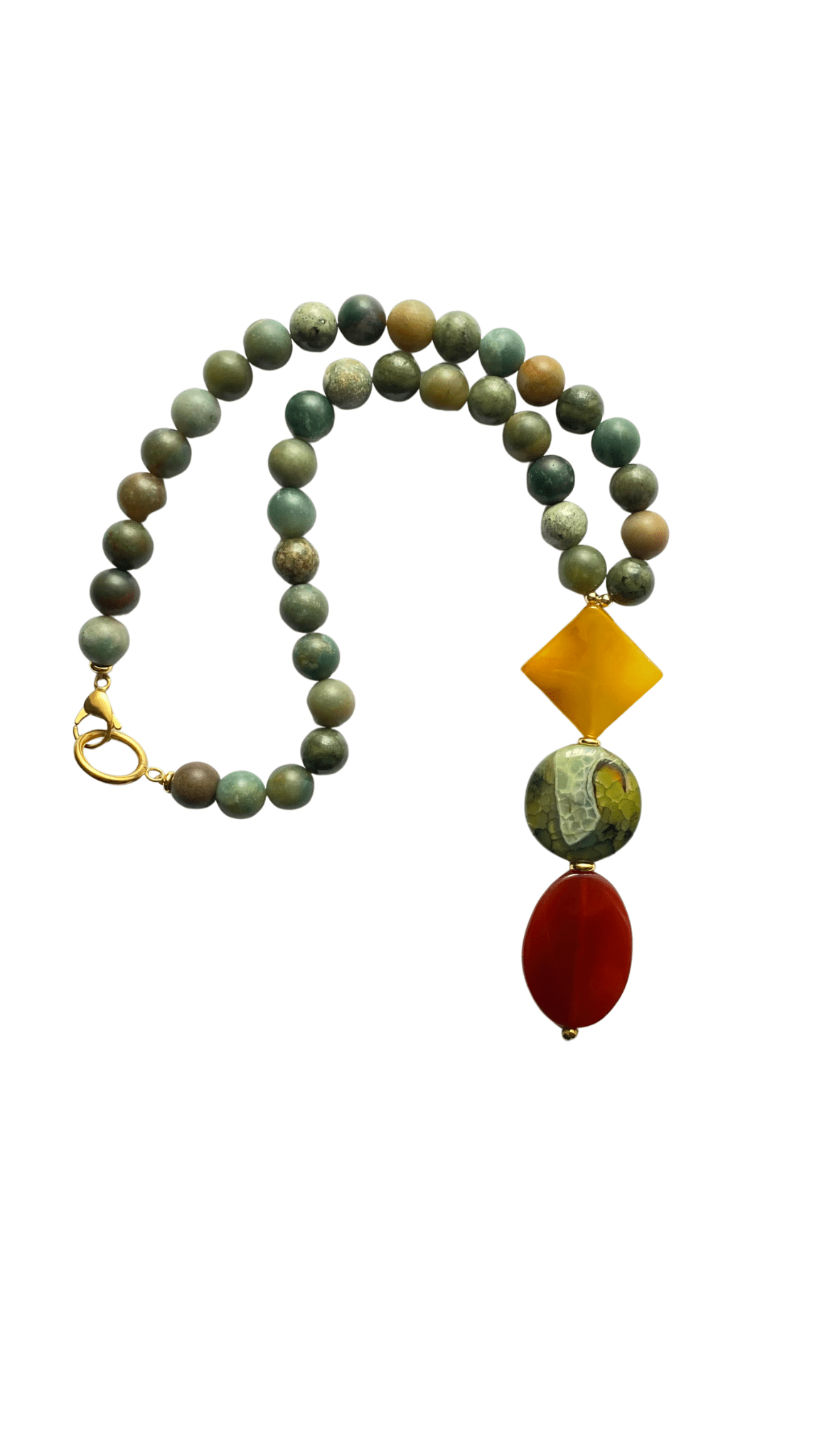 Maxi Collar de Ágatas y Aventurina Verde - GRANATE 27