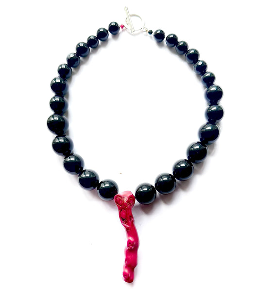 Maxi Collar de Ónix y Coral - GRANATE 27