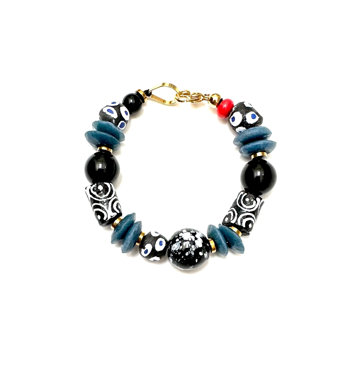 Pulsera Kenia Vidrio Africano - GRANATE 27