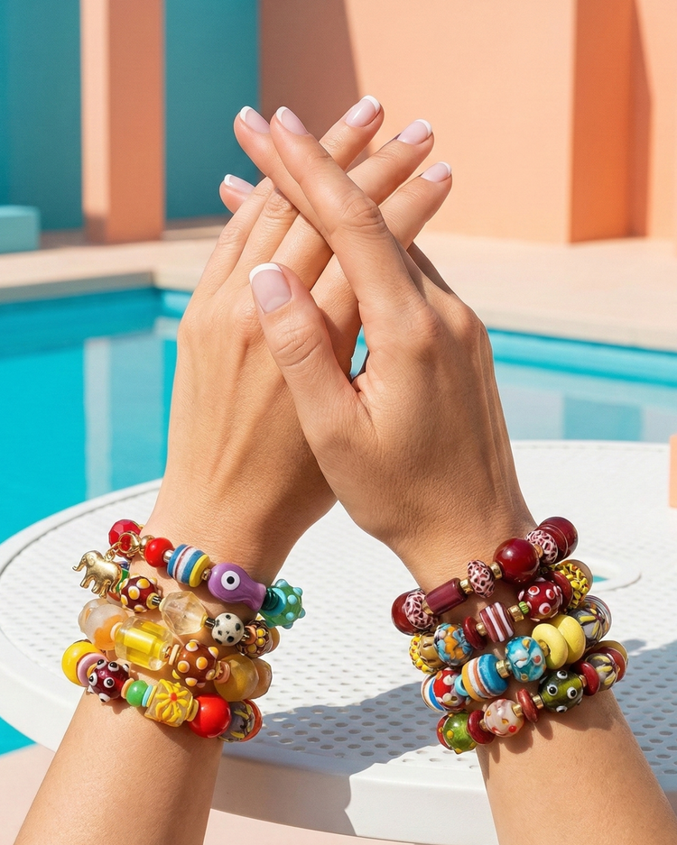 PULSERAS DE VIDRIO AFRICANO - GRANATE 27