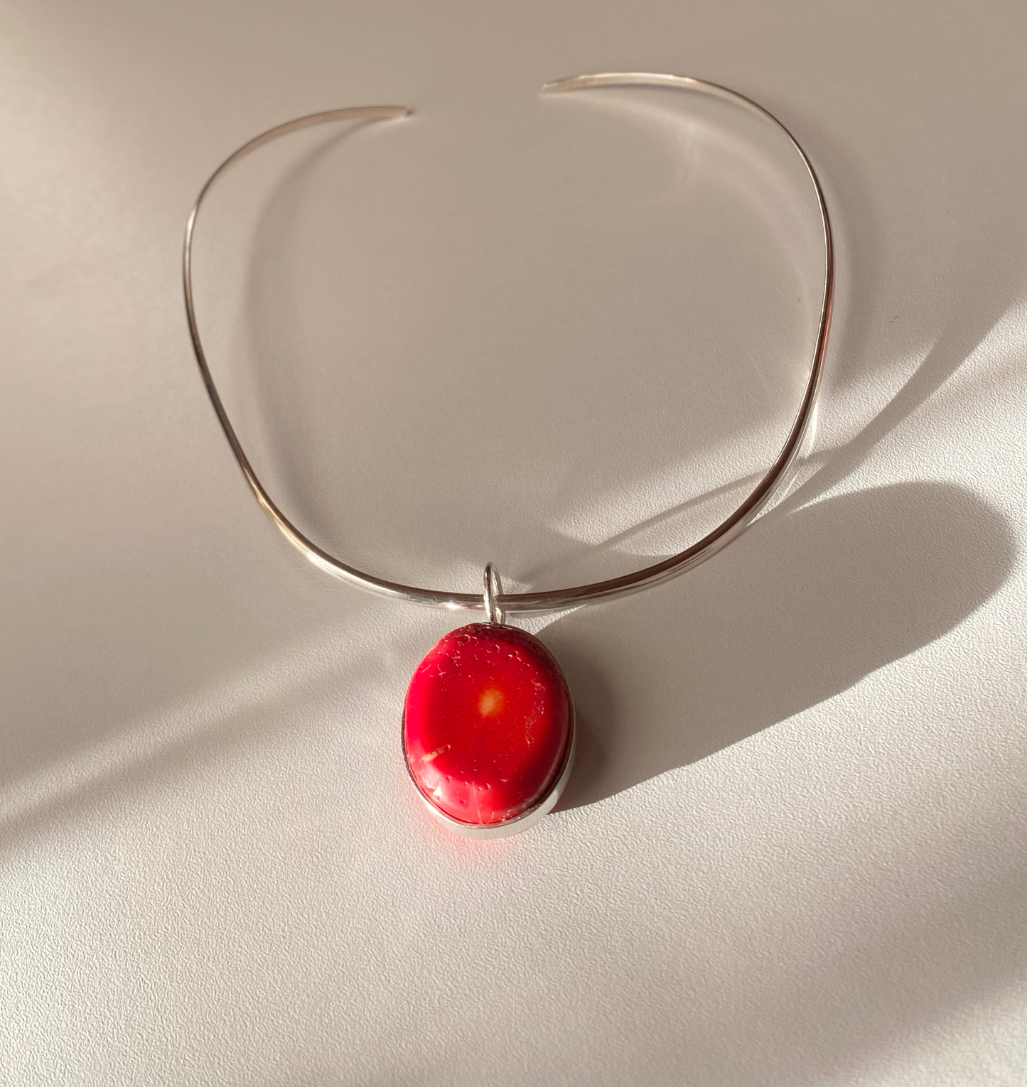 Colgante de Coral y Plata