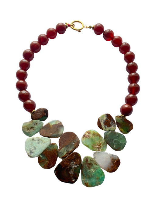 Collar de Crisoprasa y Cornalina