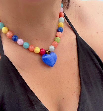 Collar Summer Piedras Color y Corazón