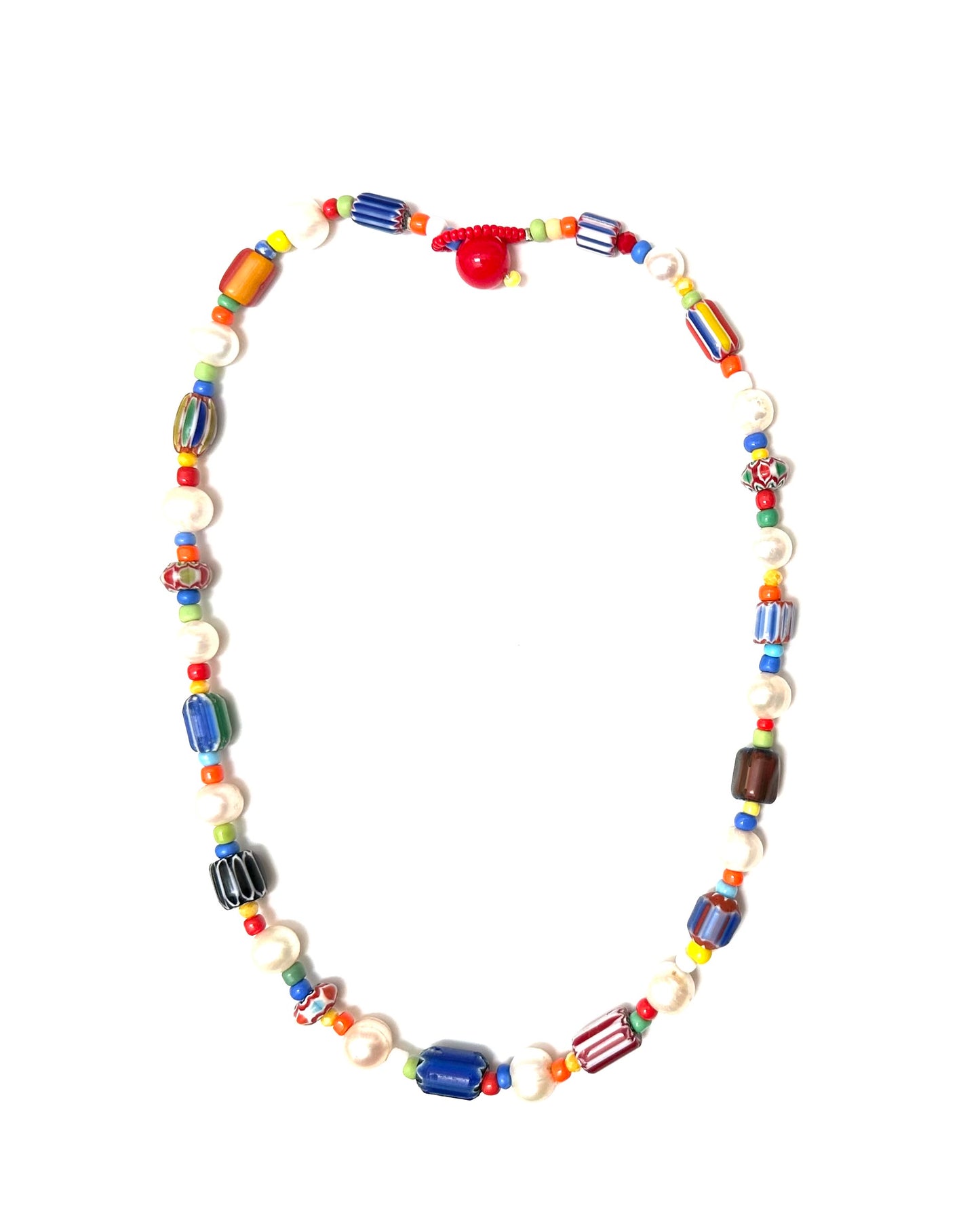 Collar de Perlas con Vidrio Africano