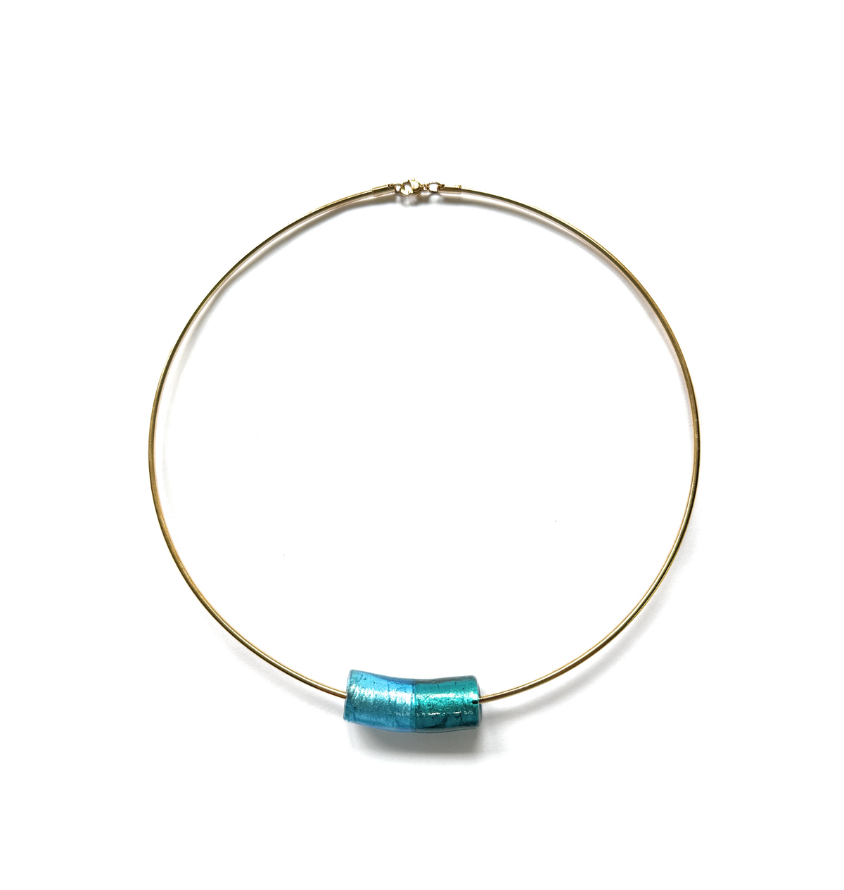 Collar de Azul de Ágatas y Vidrio Africano