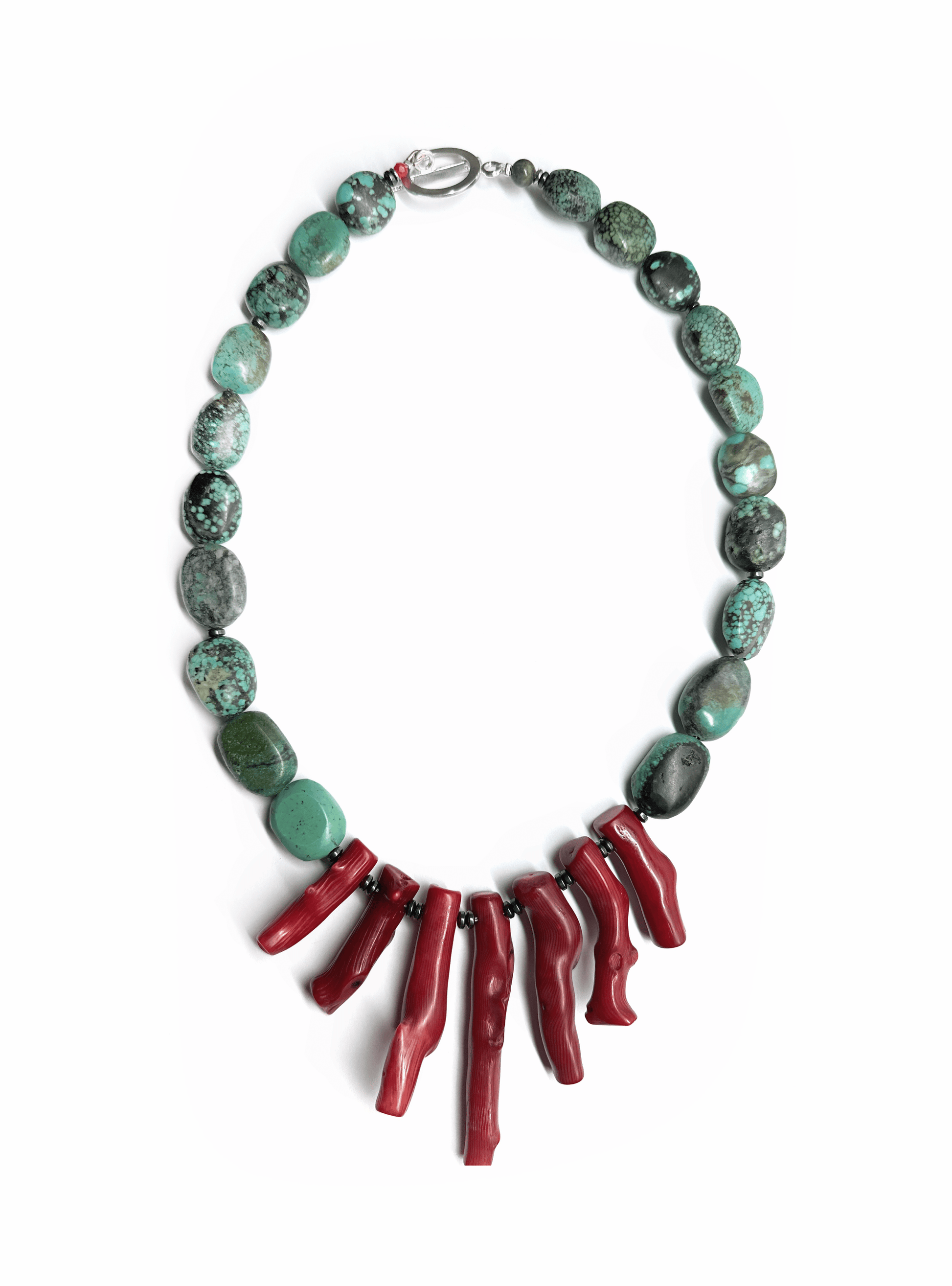 ALMA | Collar "Costa Brava" Turquesa y Coral - GRANATE 27