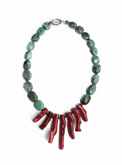 ALMA | Collar "Costa Brava" Turquesa y Coral - GRANATE 27