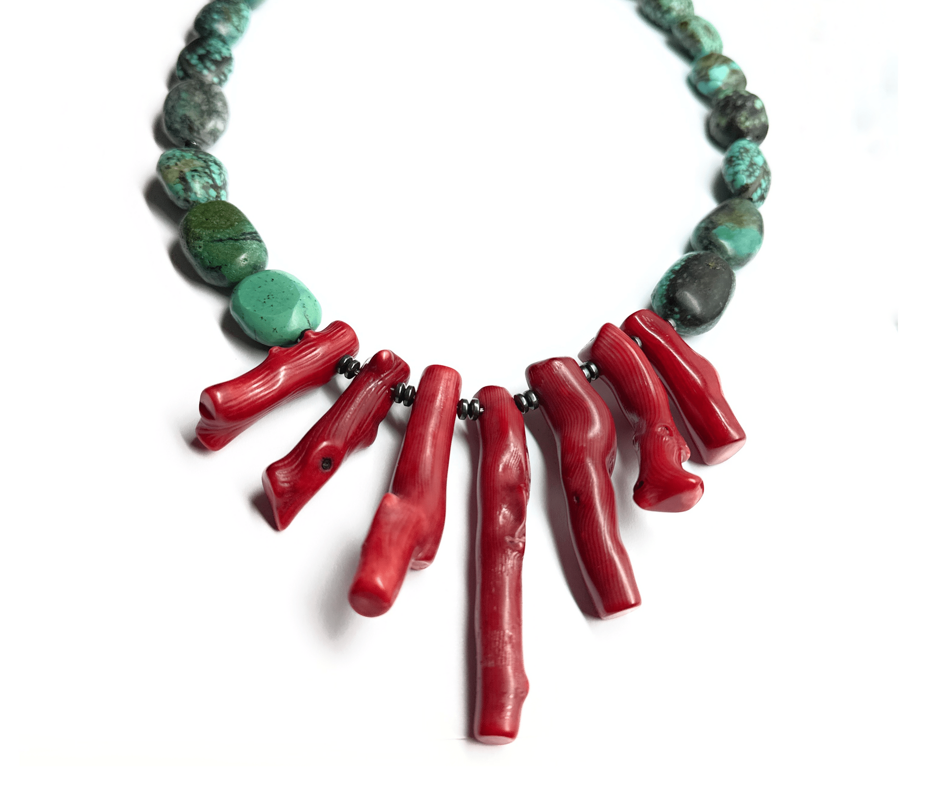 ALMA | Collar "Costa Brava" Turquesa y Coral - GRANATE 27