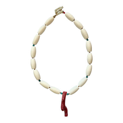 ALMA | Collar de Coral Blanco y Rojo - GRANATE 27