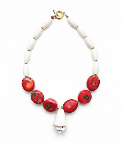 ALMA | Collar de Coral y Concha Natural - GRANATE 27