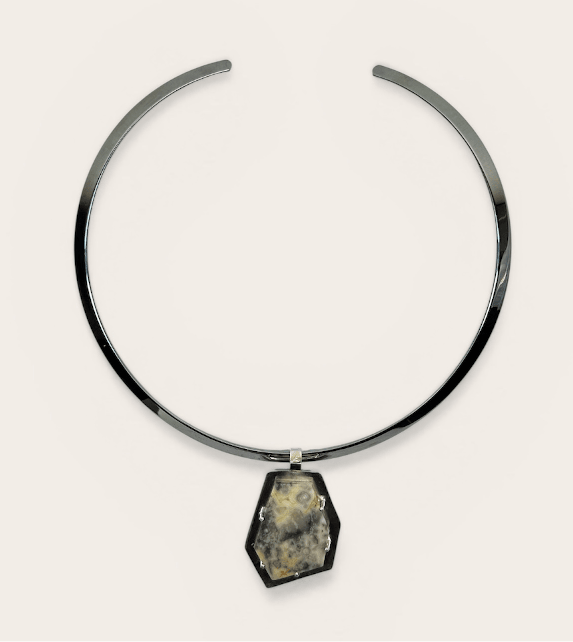 ALMA | Gargantilla "Aura" Ágata Lace y Plata - GRANATE 27