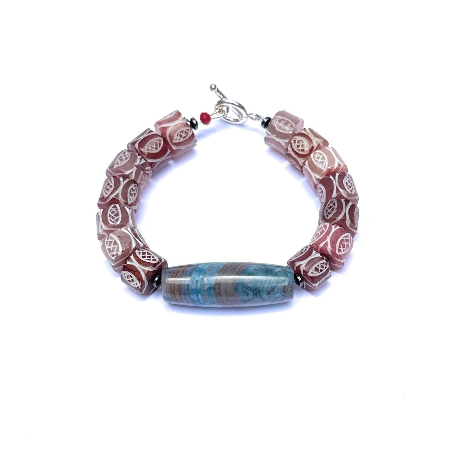 ALMA | Pulsera Jade Antiguo y Jaspe - GRANATE 27