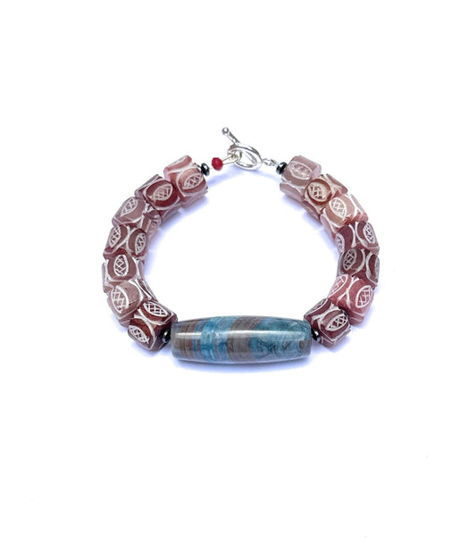 ALMA | Pulsera Jade Antiguo y Jaspe - GRANATE 27