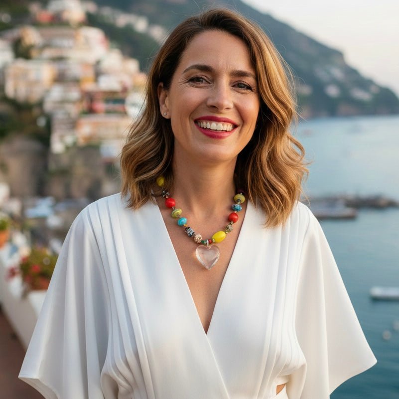 Collar Amalfi de Cuentas de Colores - GRANATE 27