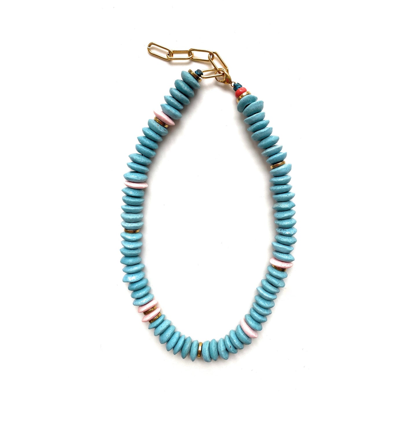 Collar Ashanti | Vidrio Africano Celeste - GRANATE 27