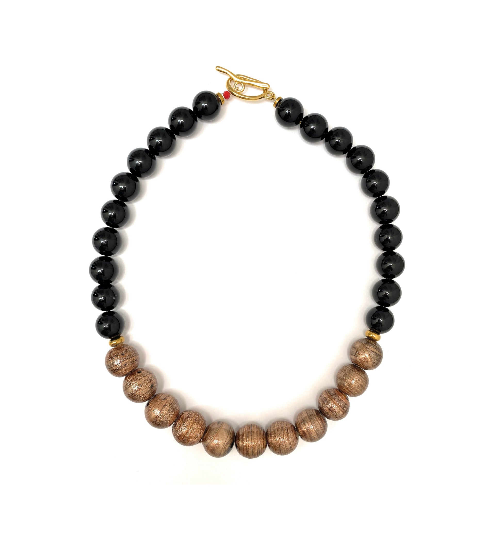 Collar de Ágata Negra y Murano - GRANATE 27