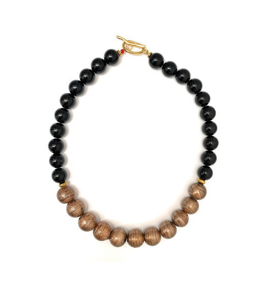 Collar de Ágata Negra y Murano - GRANATE 27