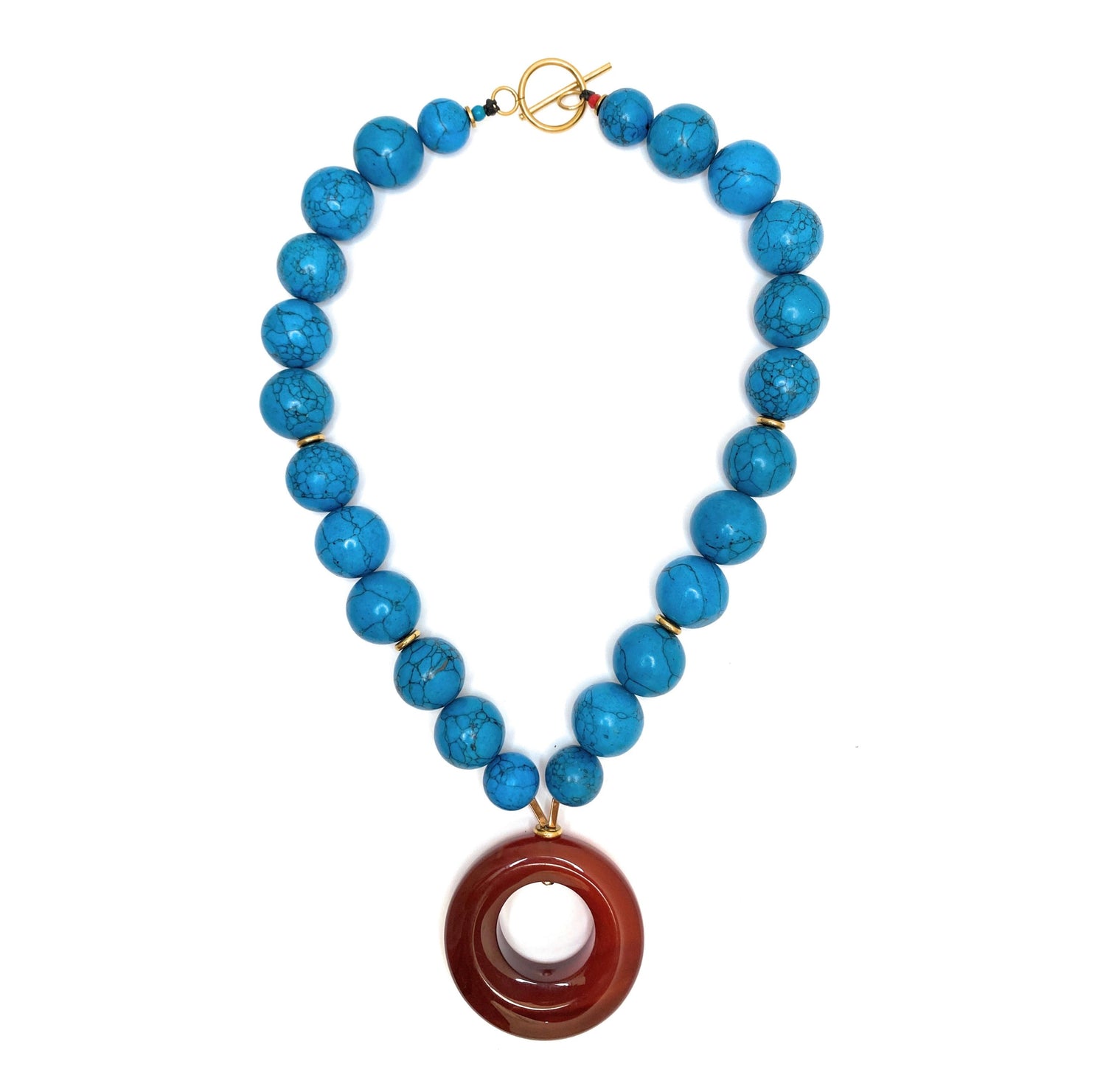 Collar de Howlita y Ágata Cornalina - GRANATE 27