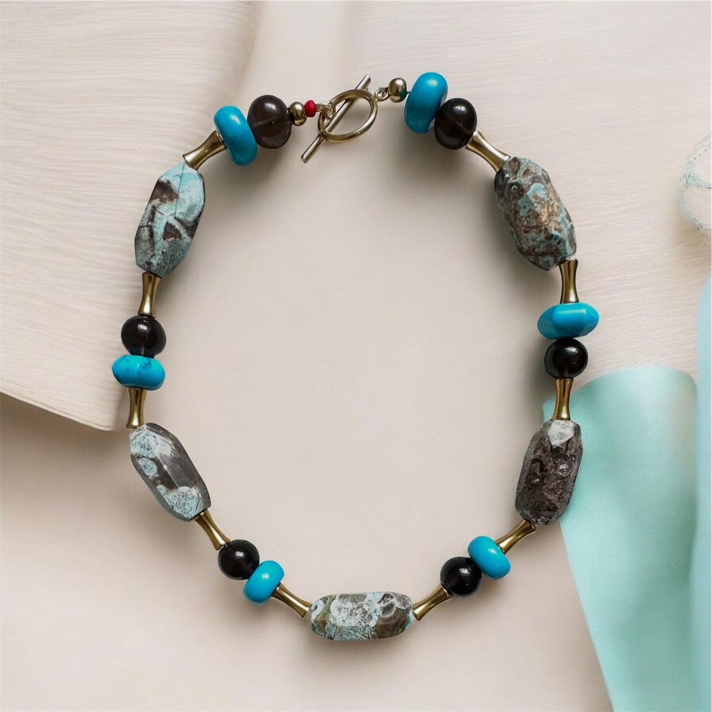 Collar de Jaspe y Cuarzo Ahumado - GRANATE 27