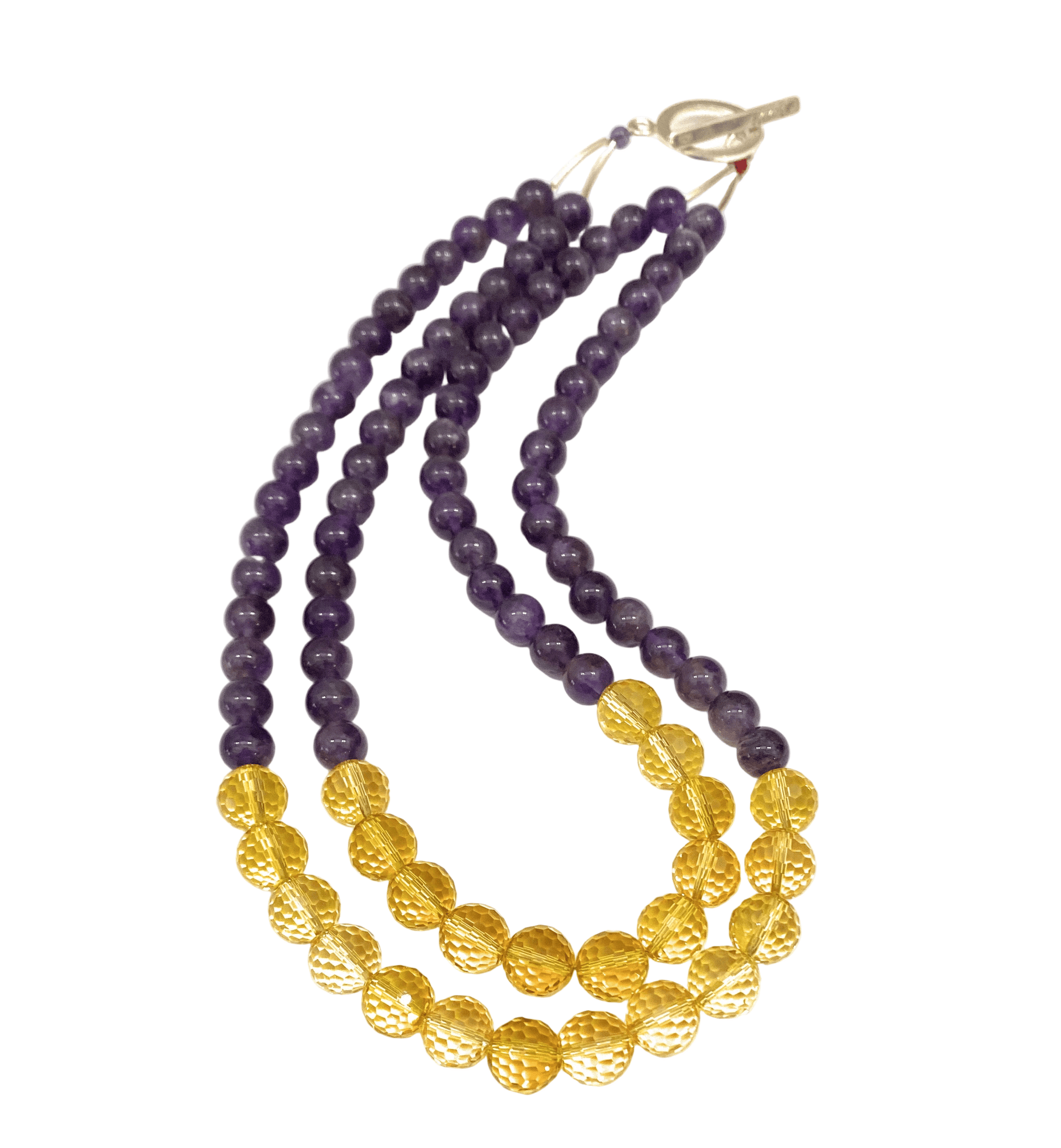 Collar Doble de Amatista y Citrino - GRANATE 27