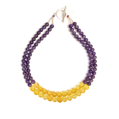 Collar Doble de Amatista y Citrino - GRANATE 27