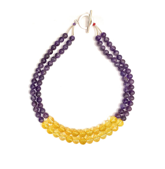 Collar Doble de Amatista y Citrino - GRANATE 27