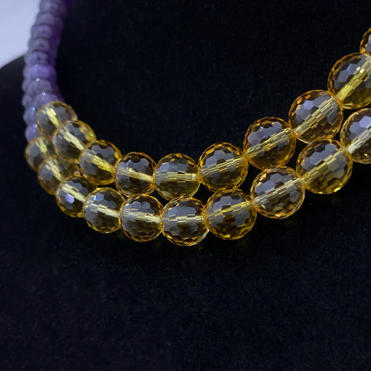 Collar Doble de Amatista y Citrino - GRANATE 27