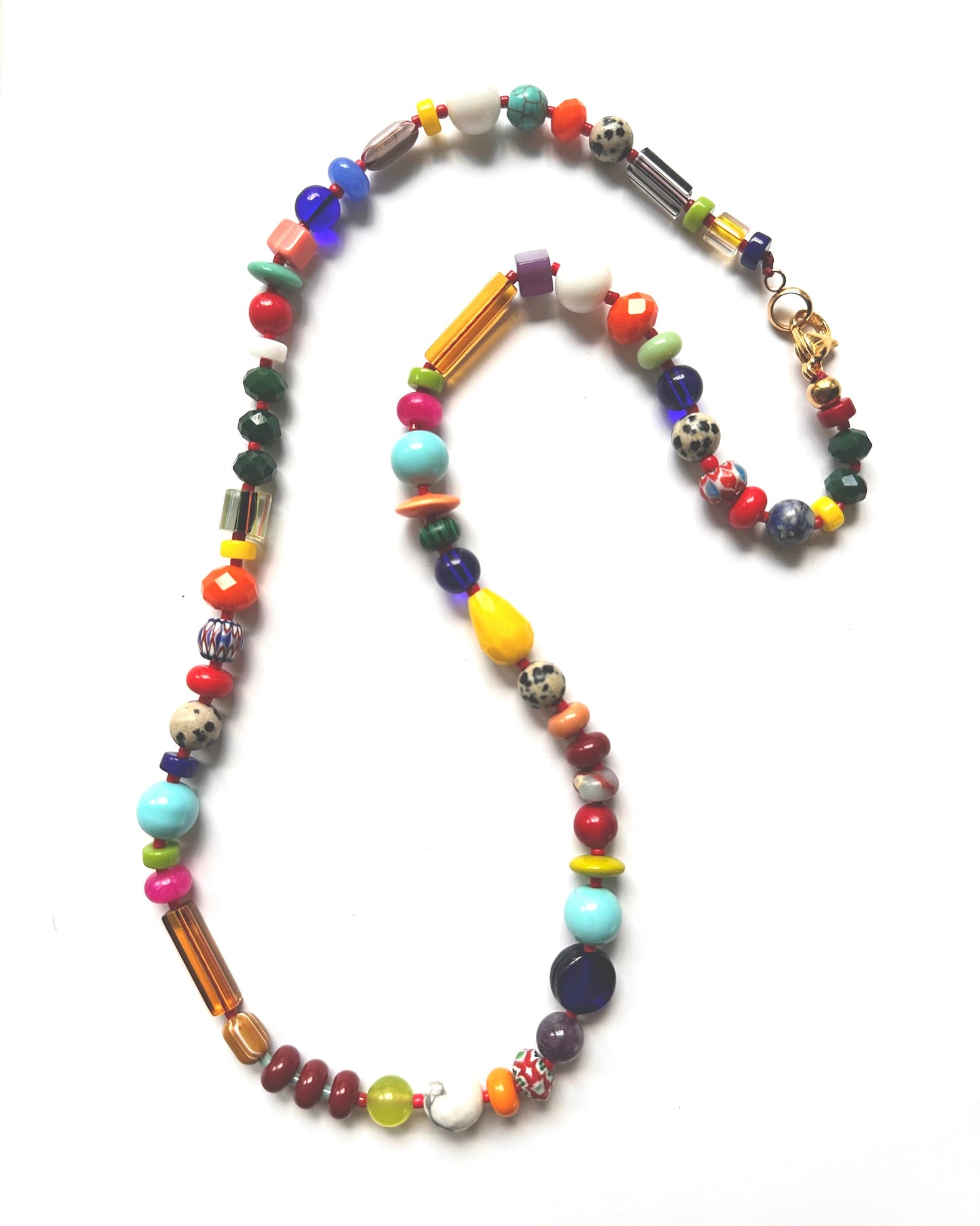 Collar Largo Vivi Vidrio Africano - GRANATE 27