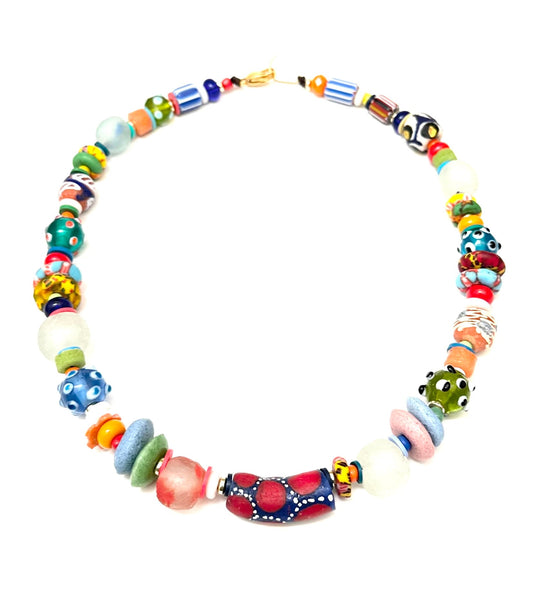 Collar Loli Vidrio Africano - GRANATE 27