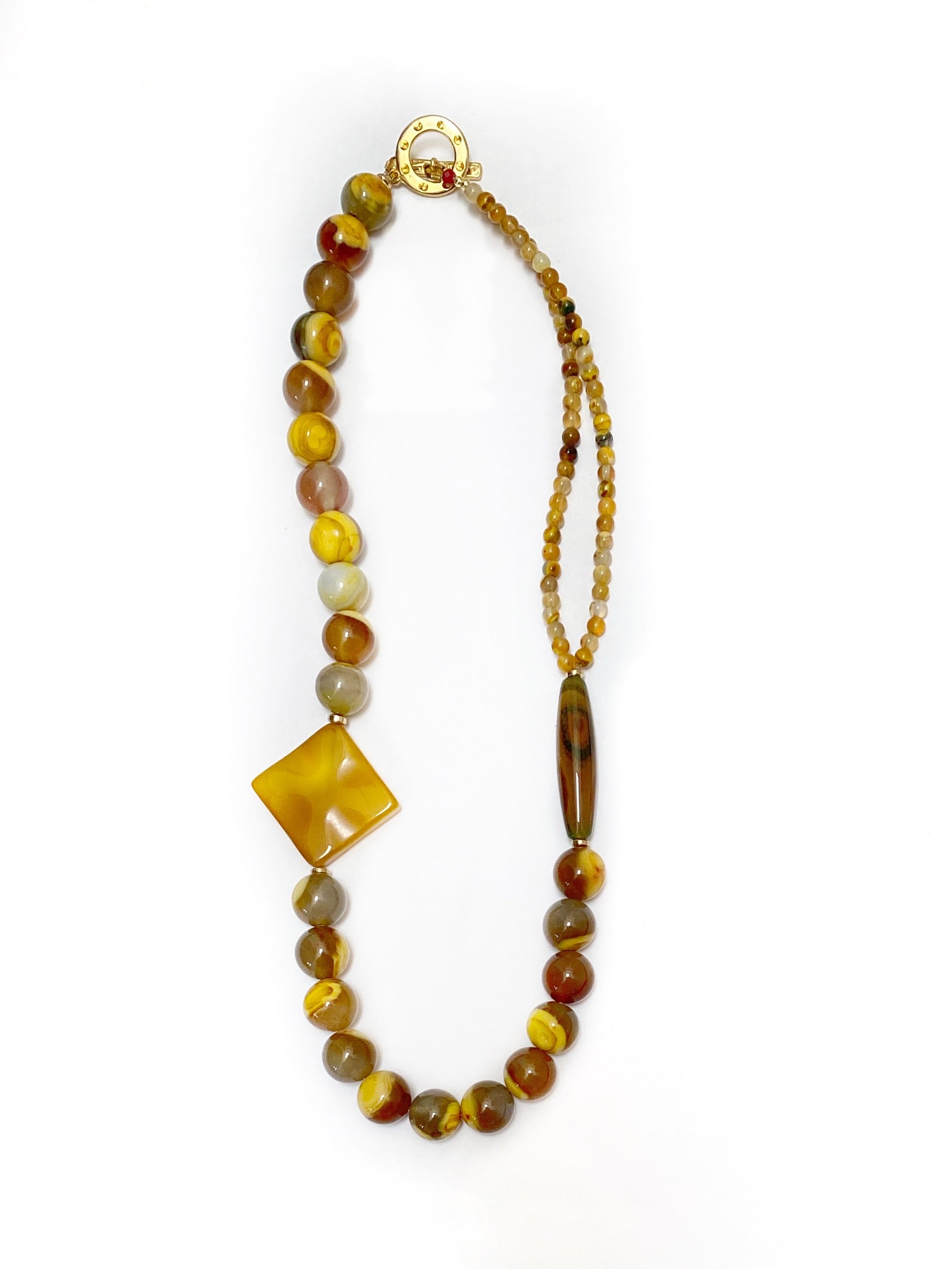 Collar Mix Ágatas Veteadas - GRANATE 27