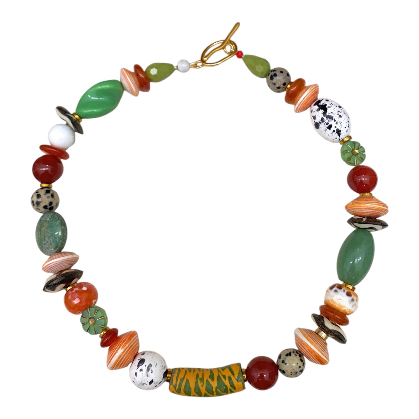 Collar Multicolor Vidrio Africano - GRANATE 27